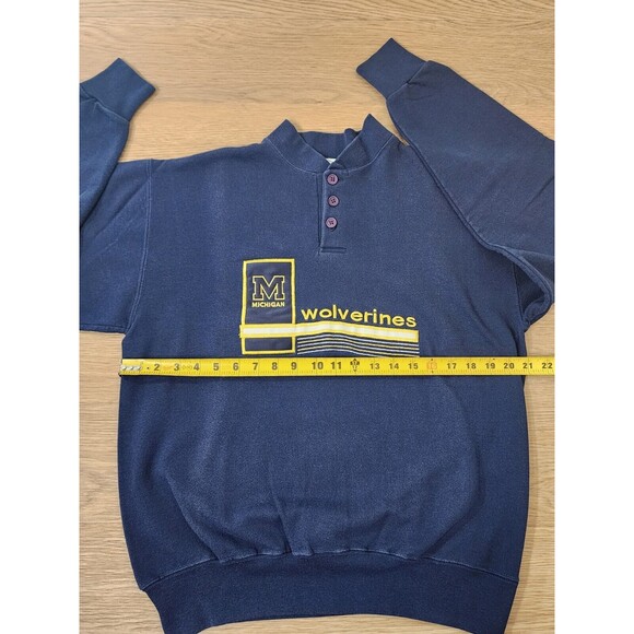 Midwest Embroidery Sweatshirt Mens Large Michigan Wolverines Embroidered Button - Picture 6 of 9